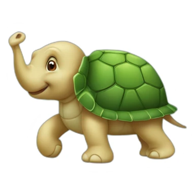 Tortue sur un éléphant sticker