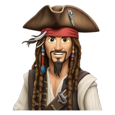 jack sparrow with messi sticker