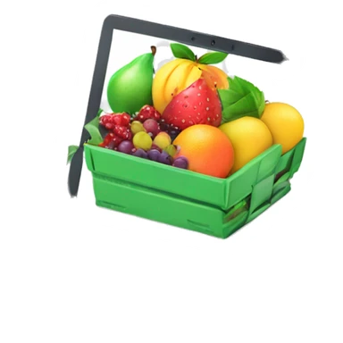 Laptop screen with web ecommerce fruit money sticker