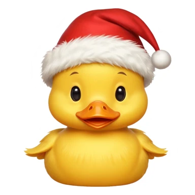Un patito con gorro navideño sticker