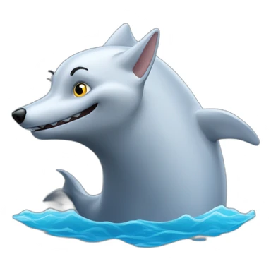 Loup sur baleine sticker