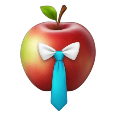 apple with tie sticker