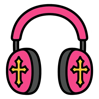 pink gothic headphones sticker