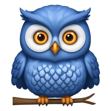 blue fat owl sticker