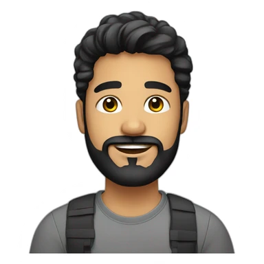 graphic designer, 35 years old, latino, men, black hair, beard sticker