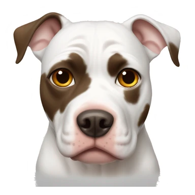 White pitbull with brown spot left eye sticker