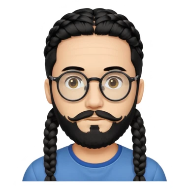 Stereotypical jew with black tippah round glasses and 2 braids on the side with black beard sticker