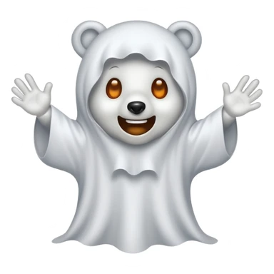 Bear dressed as a ghost sticker