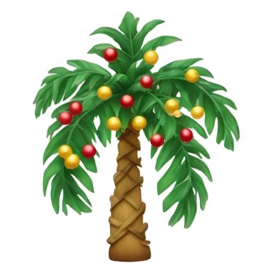 Christmas palm tree with garlands sticker