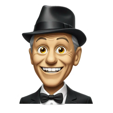 scary smiling emoji breaking apart frank sinatra sticker