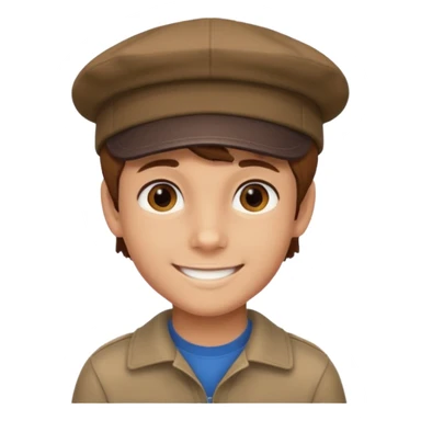 Un niño con gorra pelo castaño  sticker