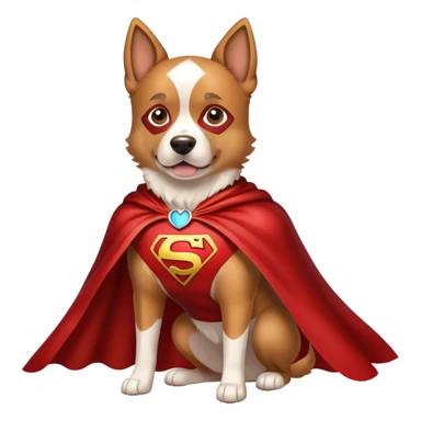 Dog with a cape superhero sticker