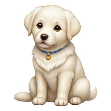 White Labrador adult dog sitting sticker