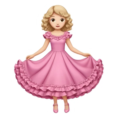 pink dress with frills sticker