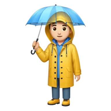 man wearing a raincoat sticker