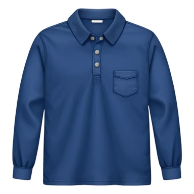 dark blue long sleeve collared top  sticker