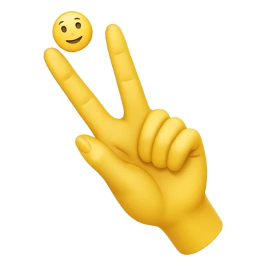 A 3D Apple-style yellow hand emoji, posed gracefully as if dancing, index finger extended and drawing a circular motion in the air, elegant curved motion lines around the finger showing the round movement, playful and dynamic gesture, smooth glossy surface, clean minimal background sticker