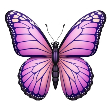 super realistic pink and purple monarch butterfly sticker