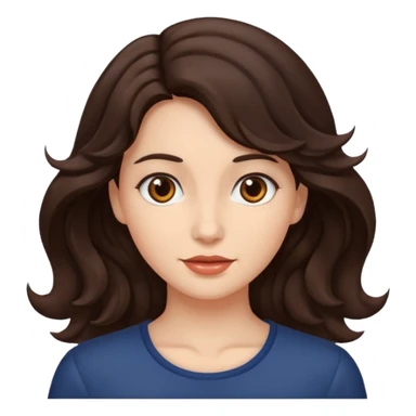 dalgalı saçlı esmer kadın sticker