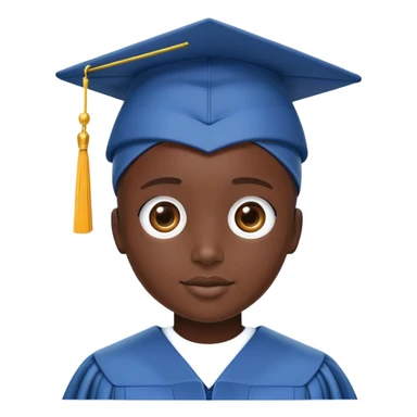 a nigerian ai chatbot with a graduation cap on sticker