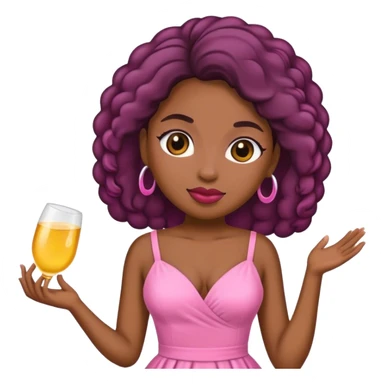 African American pink lady sticker