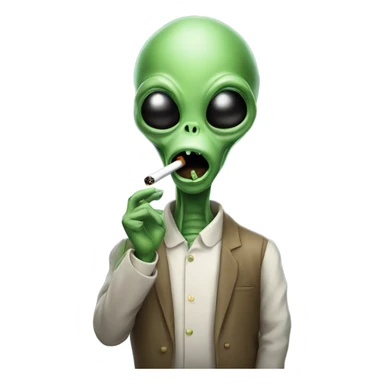 Alien smoking sticker