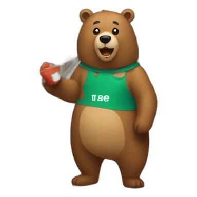 bear in a supermarket sticker