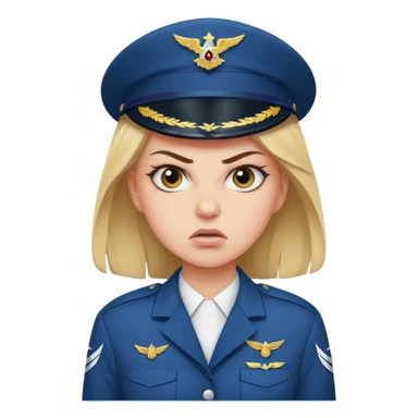 Angry eyes on white girl Air force sticker