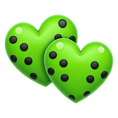 Neon green hearts with black spots on it sticker