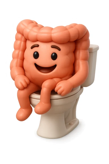 EMOJI STILE IPHONE 3D DI intestino felice seduto sul wc  FALLO MOLTO REALISTICO IN 3D sticker