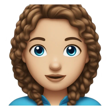 curvy girl with brown hair and blue eyes sticker