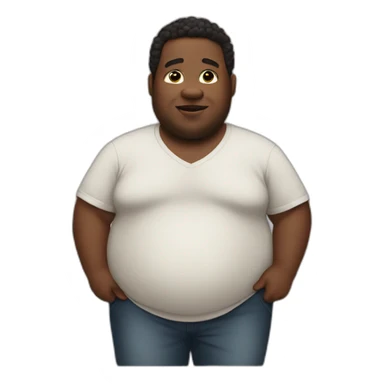 fat pregnant black man sticker