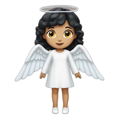 Angel mini girl with black hair  sticker