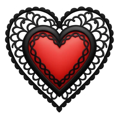 goth heart with black and red lace sticker