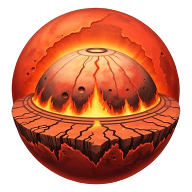 Planet with Olympus mons sticker