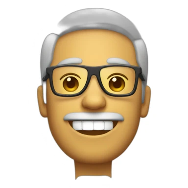 Hombre con gafas poco pelo riendo sticker