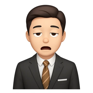 Change the facial expression to bored, keeping the same style as the reference image. sticker