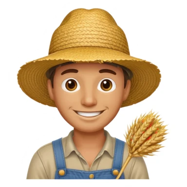 farmer man with straw hat sticker