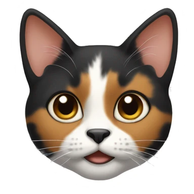 calico cat face sticker