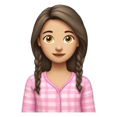 Girl named Maura long dark hair deer face pink pjs  sticker