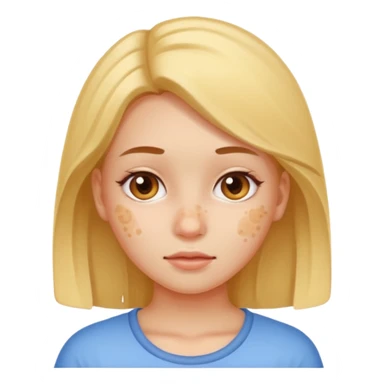 Girl with acne skin sticker