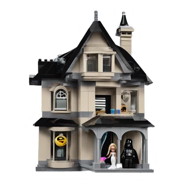 Lego Darth Vader and Barbie’s very dusty old disturbing disgusting ghostly haunted horror dream house mansion  sticker