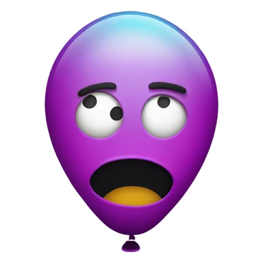 colorful Ballon with worry face sticker