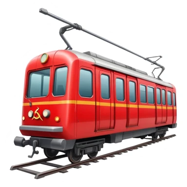 Soviet metro train with hammer and sickle symbol sticker