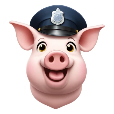animated Pig with a police hat sticker