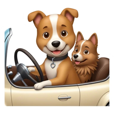 dog driving car sticker