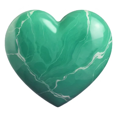 marble green heart sticker