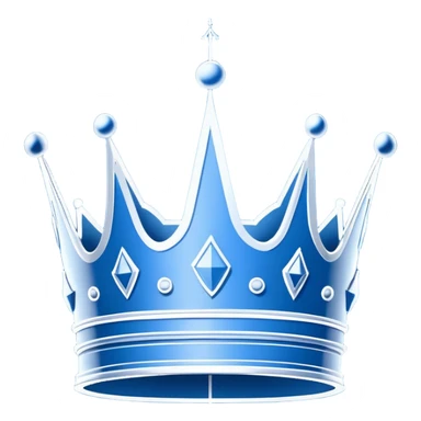 side view of a blue blueprint plan with the sketch of a crown in white lines sticker