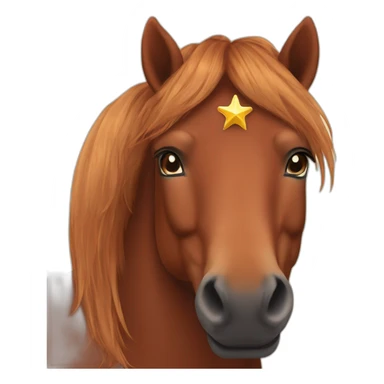 One Red brown icelandic horse with star in forehead sticker