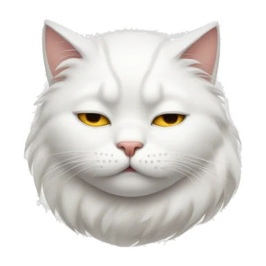 sleepy white cat sticker
